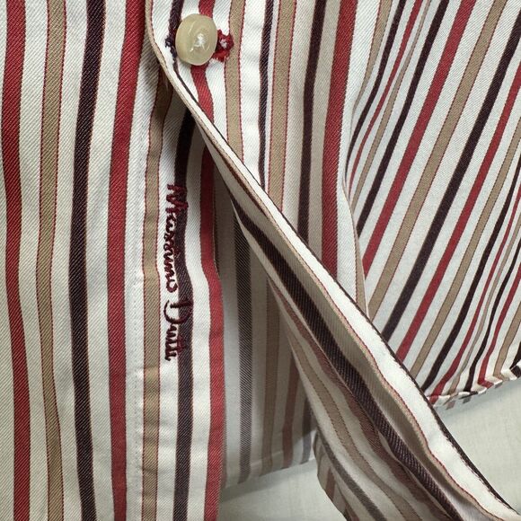 Massimo Dutti Shirt Men's Size Large Button Up Long‎ Sleeve Stripe Multicolor - Picture 3 of 10
